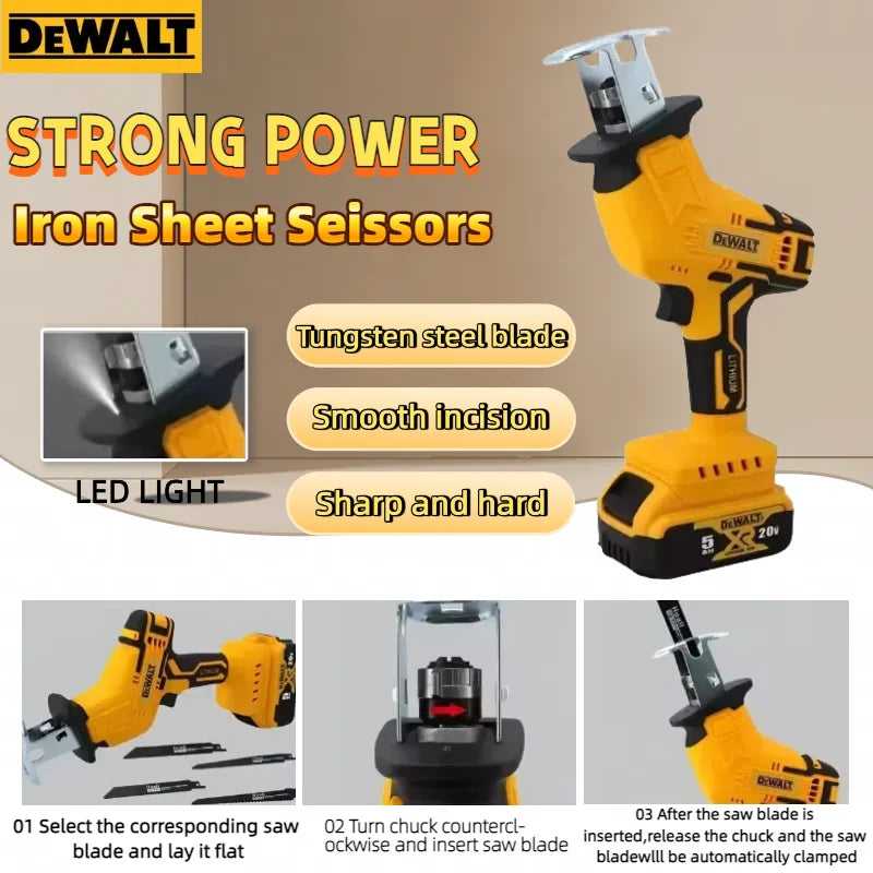 Dewalt 2800 RPM 3999 W Sega Elettrica Brushless 20 V — Sega reciproca cordless per taglio di metallo, legno e tubi, utensile elettrico potente