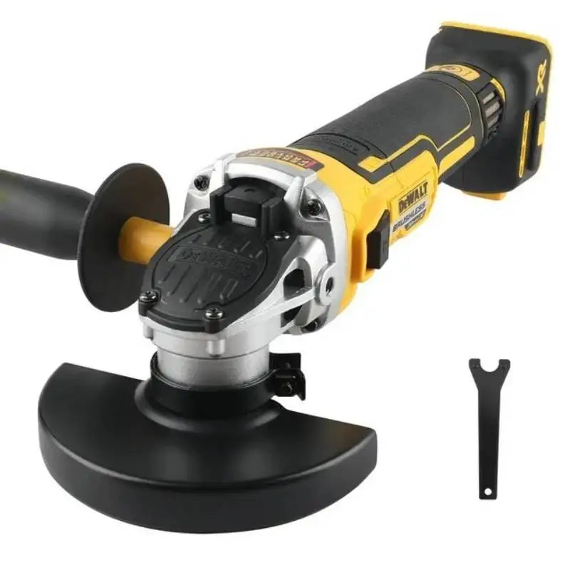 Smerigliatrice angolare DEWALT 20V MAX* con interruttore a paletta, modello DCG416B — smerigliatrice angolare wireless brushless da 125 mm, 9000 RPM, alimentata a batteria al litio, ideale per taglio e lucidatura.