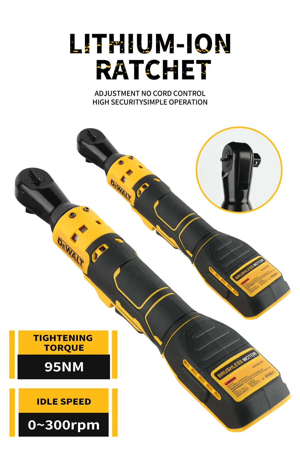 Dewalt 512 — Chiave ad angolo retto brushless da 20 V, coppia elevata da 95 N·m, 2500 RPM, design compatto per la manutenzione automobilistica.